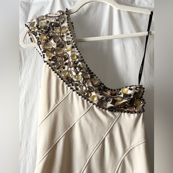 NWT bebe Embellished One Shoulder Mini Dress - Picture 2 of 6